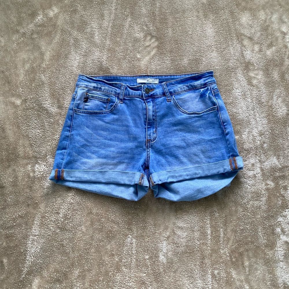 KanCan Light Blue Estilo Cuffed Denim Shorts